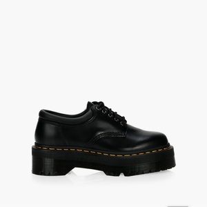 Dr. Martens 8053 Leather Platform Casual Shoes in Black Polished Smooth